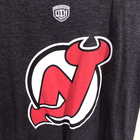 NHL Women's Old Time Hockey NJ New Jersey Devils Tee Shirt Size Small Gray - Picture 2 of 4